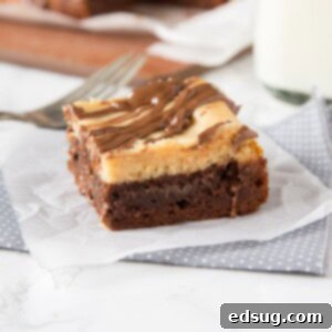 Peanut Butter Cheesecake Brownies - rich and fudgy brownies with a layer of creamy peanut butter cheesecake and topped with even more chocolate! A dessert lovers dream!