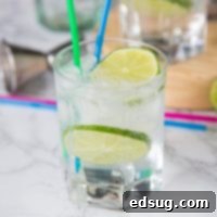 Classic Gin and Tonic 6 A close up of a beverage on a table