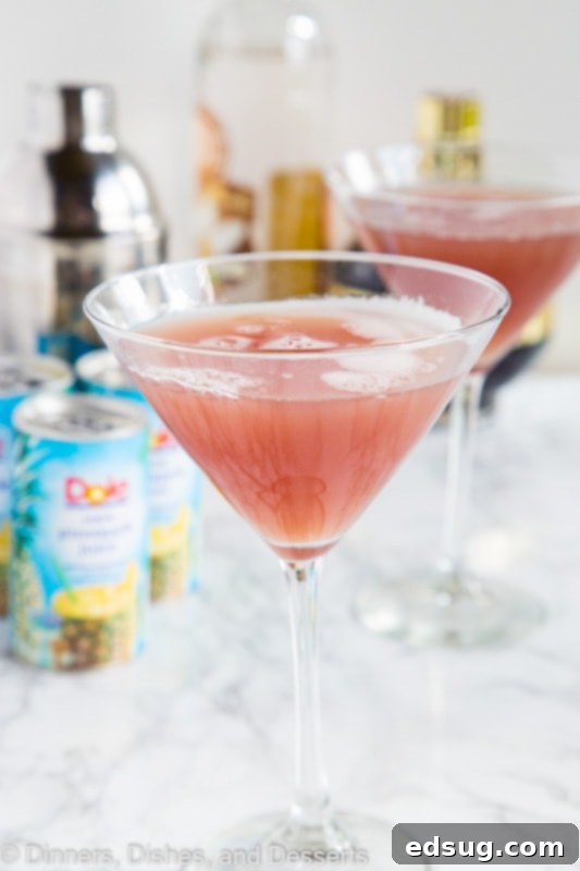 Craft the Perfect French Martini 2 A close up of a fresh French martini in a martini glass