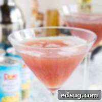 French Martini Recipe - This classic cocktail with pineapple juice, vodka and Chambord liqueur. It is sweet, tart, and absolutely delicious!