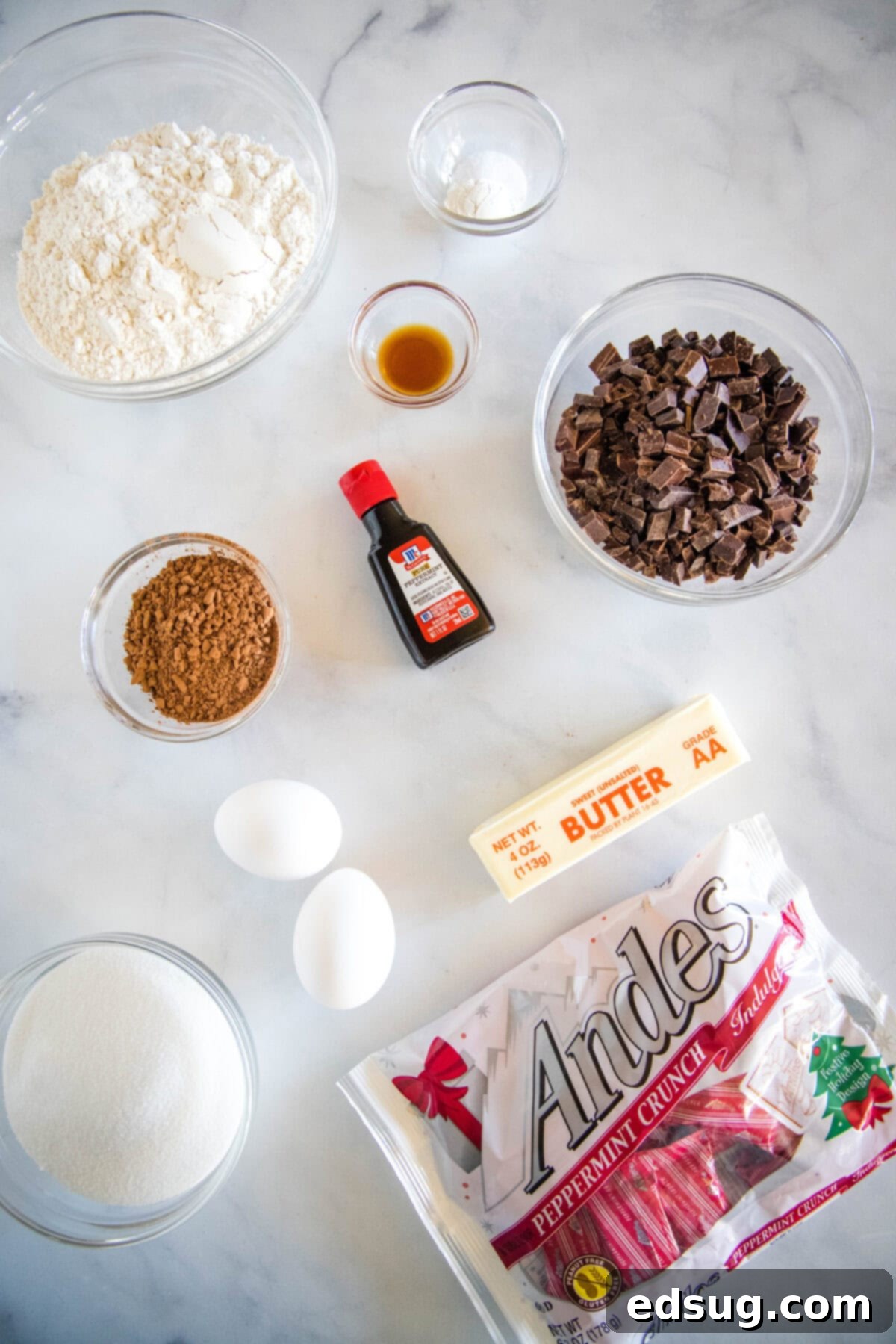 Decadent Chocolate Peppermint Cookies 3 chocolate peppermint cookie ingredients