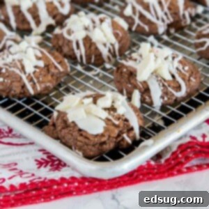 Decadent Chocolate Peppermint Cookies 8 Chocolate Peppermint Cookies - these chocolate cookies have a hint of peppermint and are super fudgy. They are topped with a white peppermint glaze and more peppermint candies.