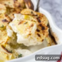 Scalloped Potato Recipe - these scalloped potatoes are so creamy and delicious. Full of fresh herbs for a great side dish for even your best meal!