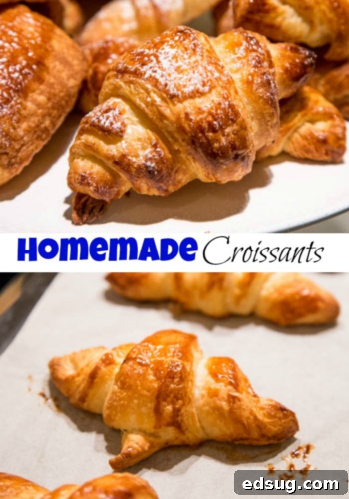 Buttery Homemade Croissants 7 A piece of food, with Croissant and Dinner