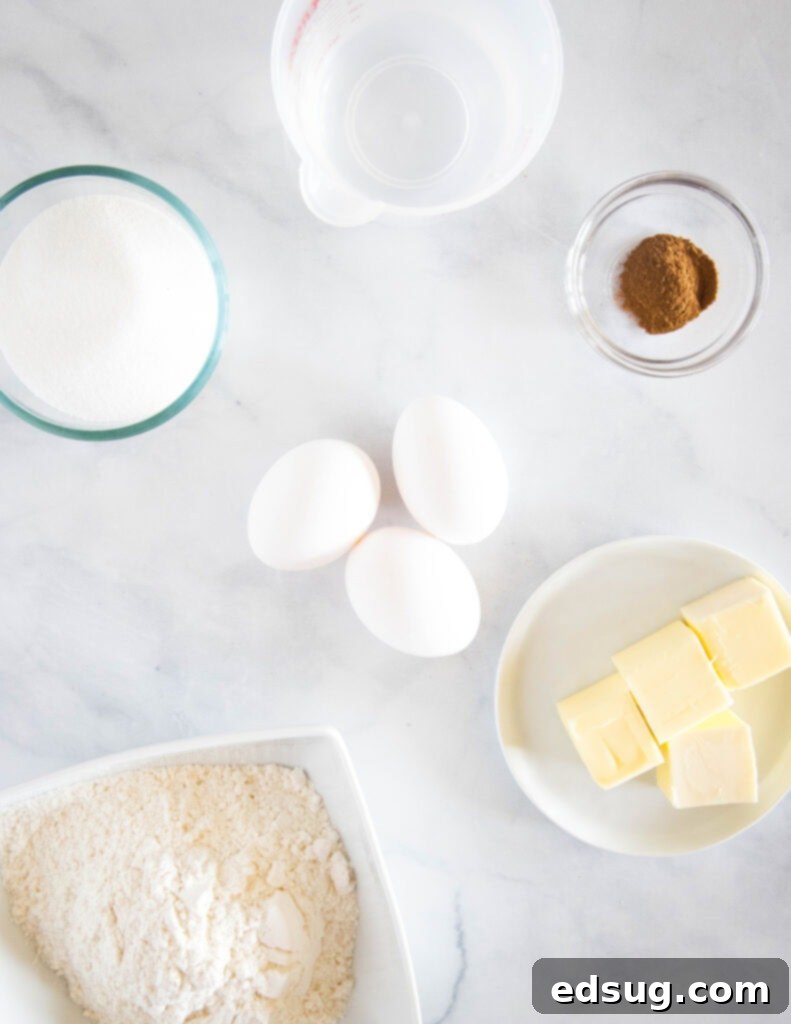 Sweet Homemade Churro Delights 4 ingredients laid out for making churros