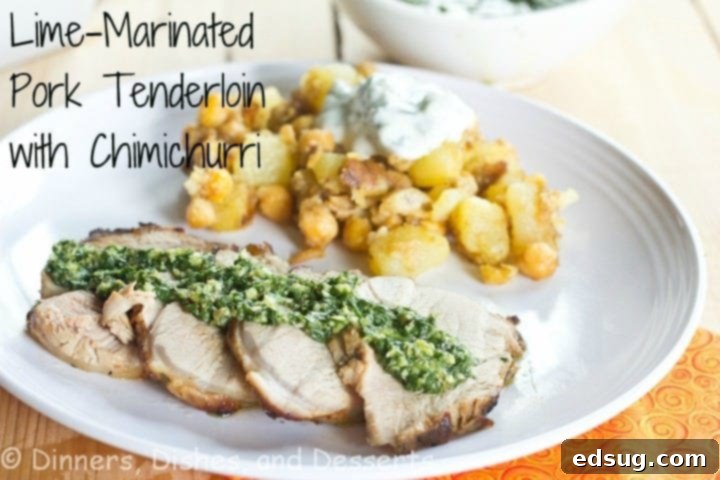 lime marinated pork tenderloin with chimichurri