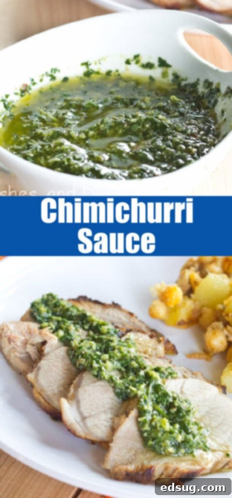 close up chimichurri for pinterest