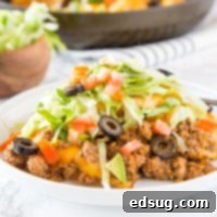 Loaded Pierogy Taco Skillet 7 Pierogies Taco Skillet - Cheese filled pierogies get a Mexican twist with taco meat, salsa, and plenty of cheese!  Great weeknight meal that is ready in no time.