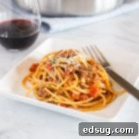 Effortless One Pot Meaty Spaghetti 6 One Pan Spaghetti with Meat Sauce 5 square