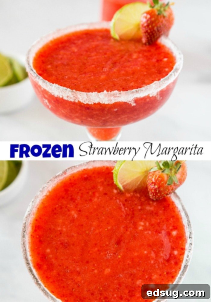 Best Frozen STrawberry Margarita collage pin