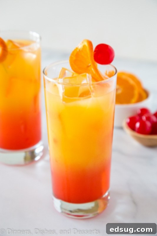 Mastering the Tequila Sunrise 4 tequila sunrise with oranges and cherries
