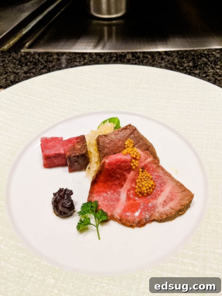 Japan's Legendary Wagyu 5 Delicate Wagyu beef appetizer plate from Ginza Steak