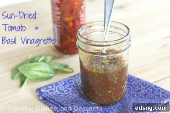 sun dried tomato and basil vinaigrette in a jar
