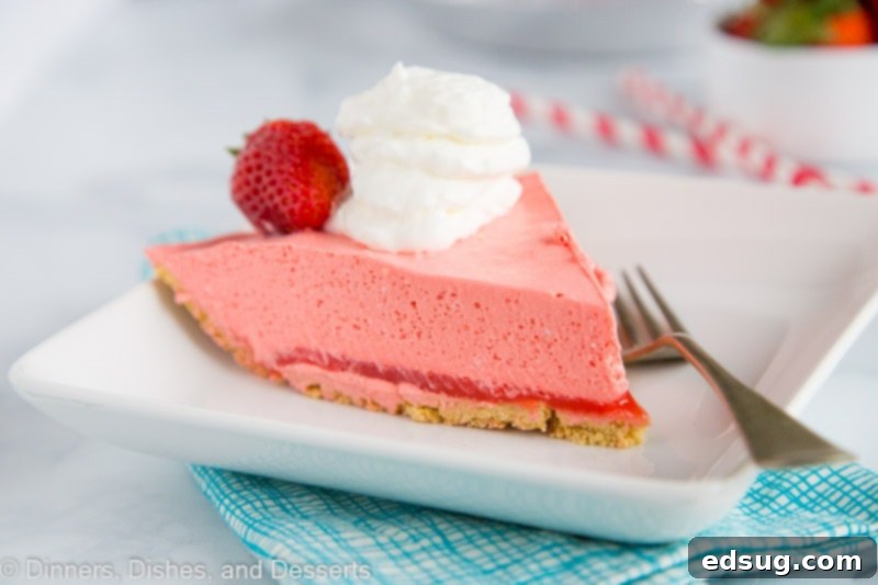 Strawberry Jello no bake pie