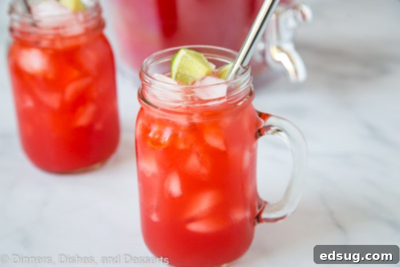 Homemade Hawaiian Punch 5 A vibrant close-up of the delicious Hawaiian Punch drink
