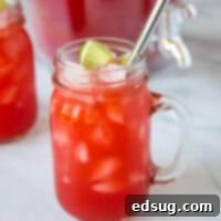 A close up of a Hawaiian Punch drink