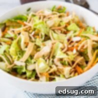 Crispy Asian Chicken Salad 5 A colorful bowl of Chinese Chicken Salad, ready to be served