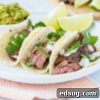 Zesty Flank Steak Tacos 5 Flank Steak Tacos - Juicy flank steak marinated in lime juice, garlic, cilantro and more. Served in tortillas with your favorite toppings for taco night!