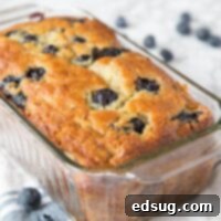 Blueberry Banana Bread baked loaf