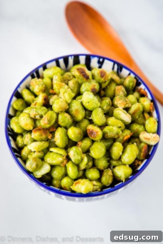 Crispy Garlic Parmesan Edamame 3 Roasted Edamame with garlic and Parmesan cheese