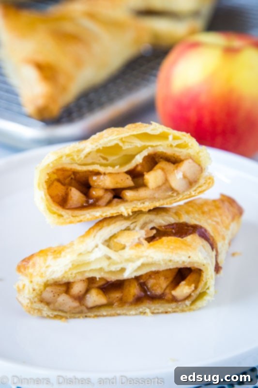 Puff pastry and homemade apple pie filling makes for a delicious fall treat