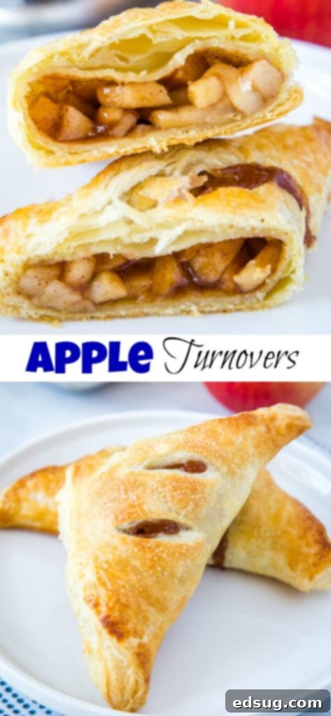 A close up of a apple turnover