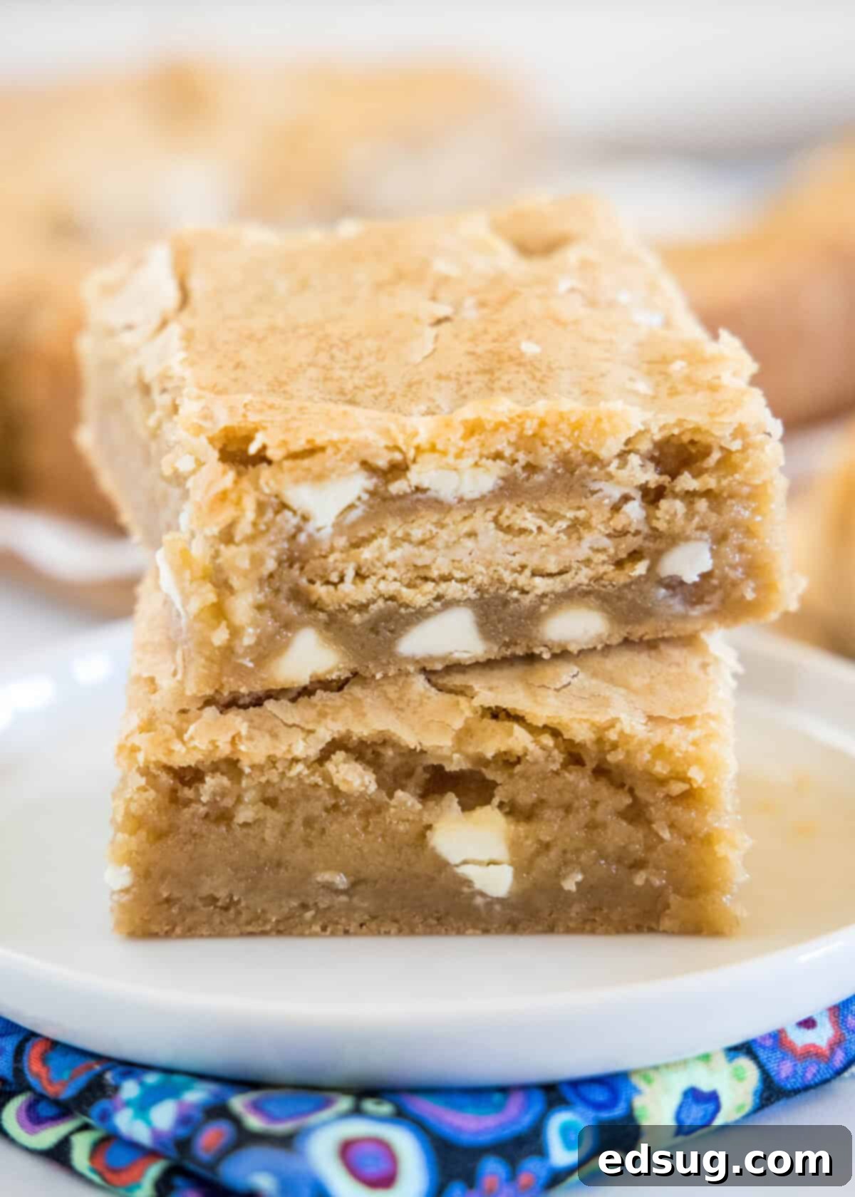 close up golden oreo bars on a plate