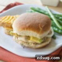 Smoky Chipotle Chicken Burgers 2 chipotle chicken burgers on a plate