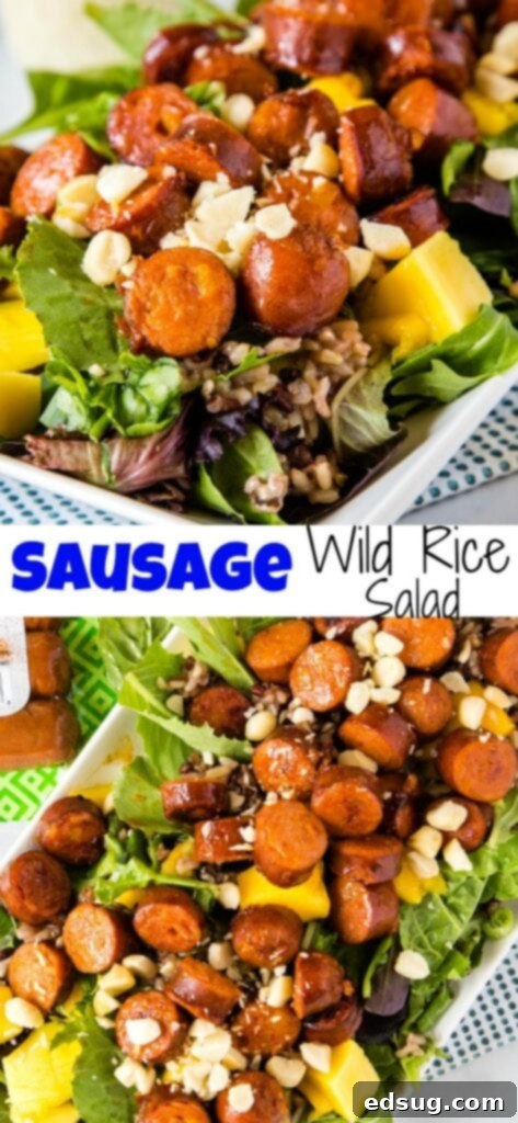 A close up of salad with sausage