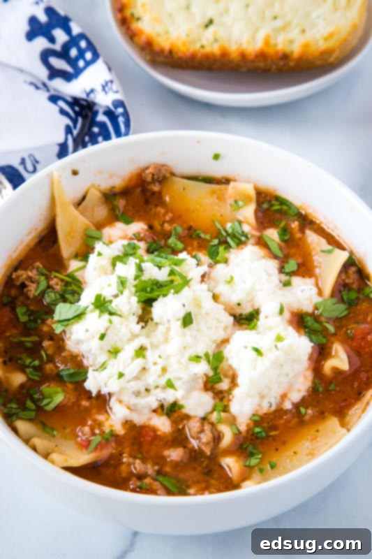 Lasagna Soup makes for quick, easy and comforting dinner in a bowl, perfect for chilly evenings.