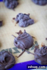 Frozen balls of Nutella on a baking sheet