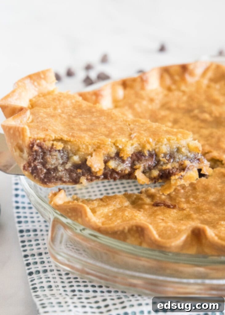 Irresistible Chocolate Chip Cookie Pie 5 a slice of cookie pie