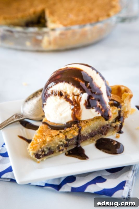 Irresistible Chocolate Chip Cookie Pie 7 A delicious pie that tastes like a gooey chocolate chip cookie