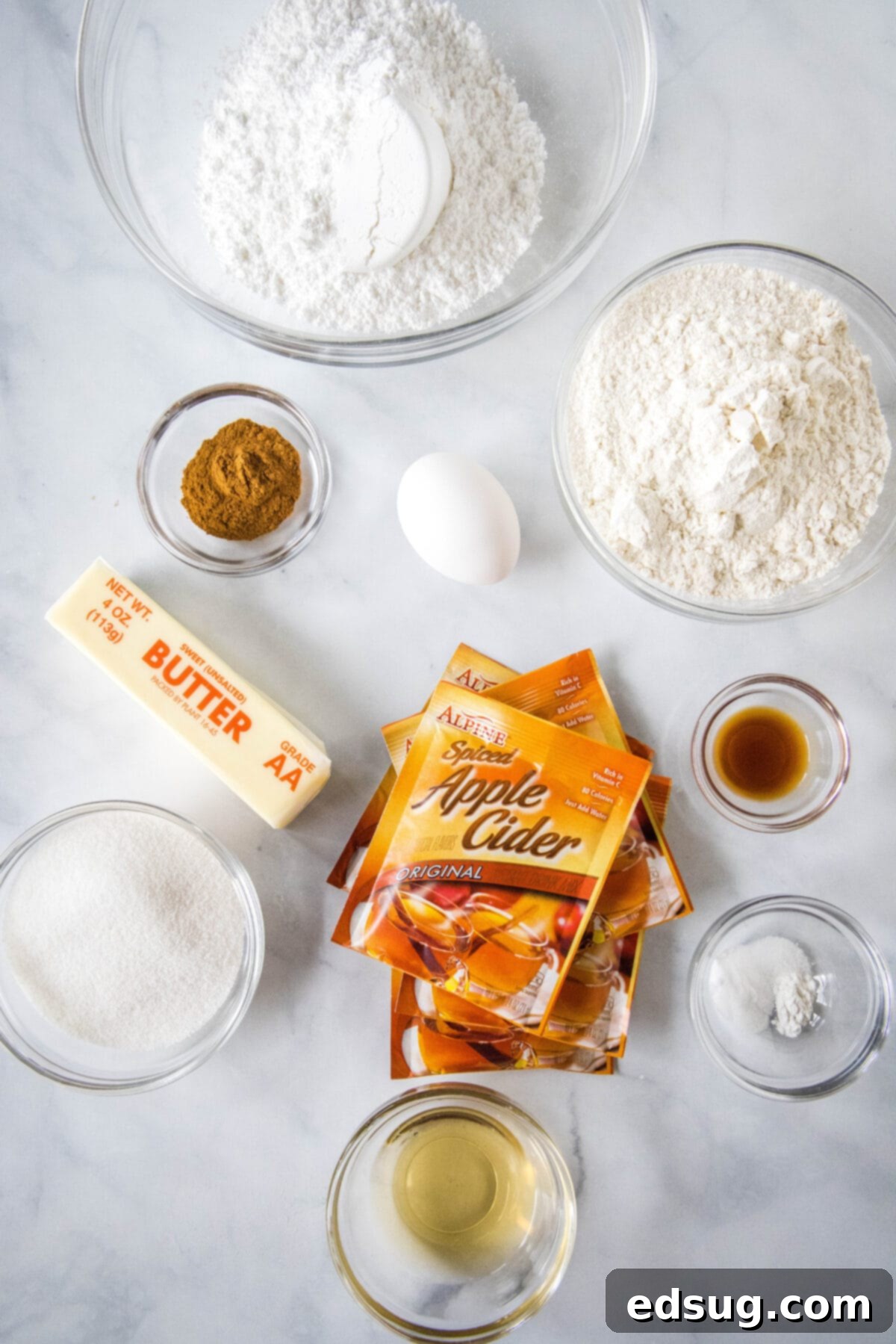 Apple Cider Cookies Ingredients for apple cider cookies.