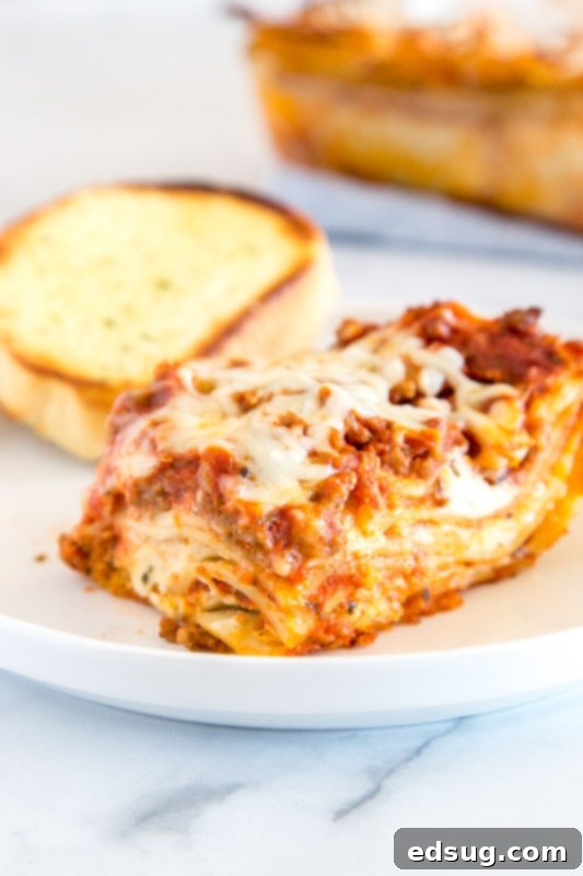 The Best Homemade Lasagna 4 Classic lasagna with ricotta that is cheesy and delicious, ready to be served