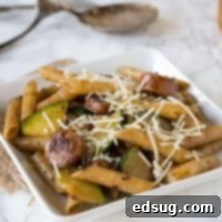 Balsamic Pasta with Chicken Sausage & Veggies - A delightful pasta dish with sautéed veggies and chicken sausage, coated in a tangy balsamic vinaigrette. Quick, easy, and healthy for weeknights.