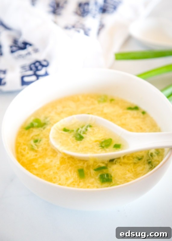 Silky and delicious homemade Egg Drop Soup – a perfect alternative to takeout.