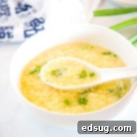 Egg Drop Soup Recipe - a classic Chinese take out dish you can make at home in just 15 minutes.  Seriously comforting, better than the restaurant version and so easy to make. 