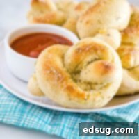 A plate of of garlic knots