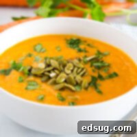 A bowl of soup, with Carrot