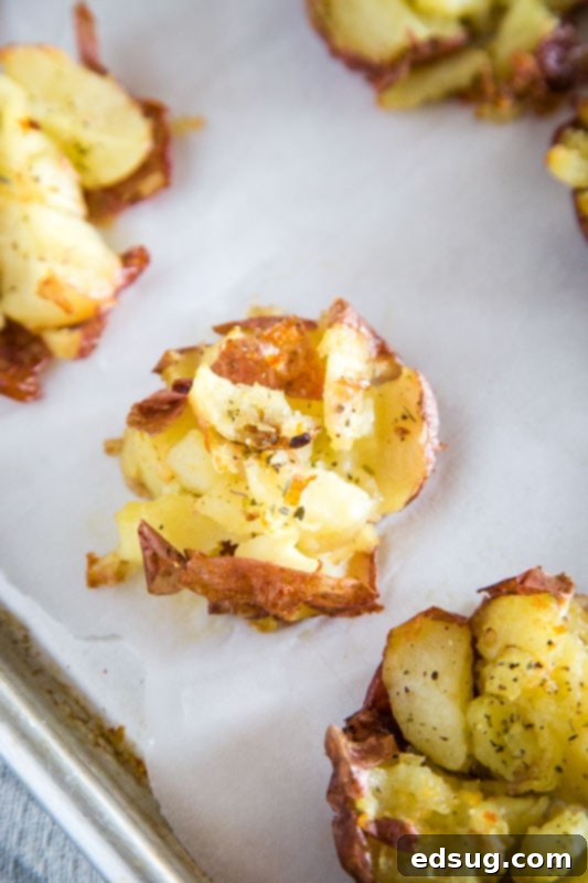 Smashed Potato Perfection 2 Potatoes are the perfect side dish. These are boiled, smashed and baked until crispy and delicious