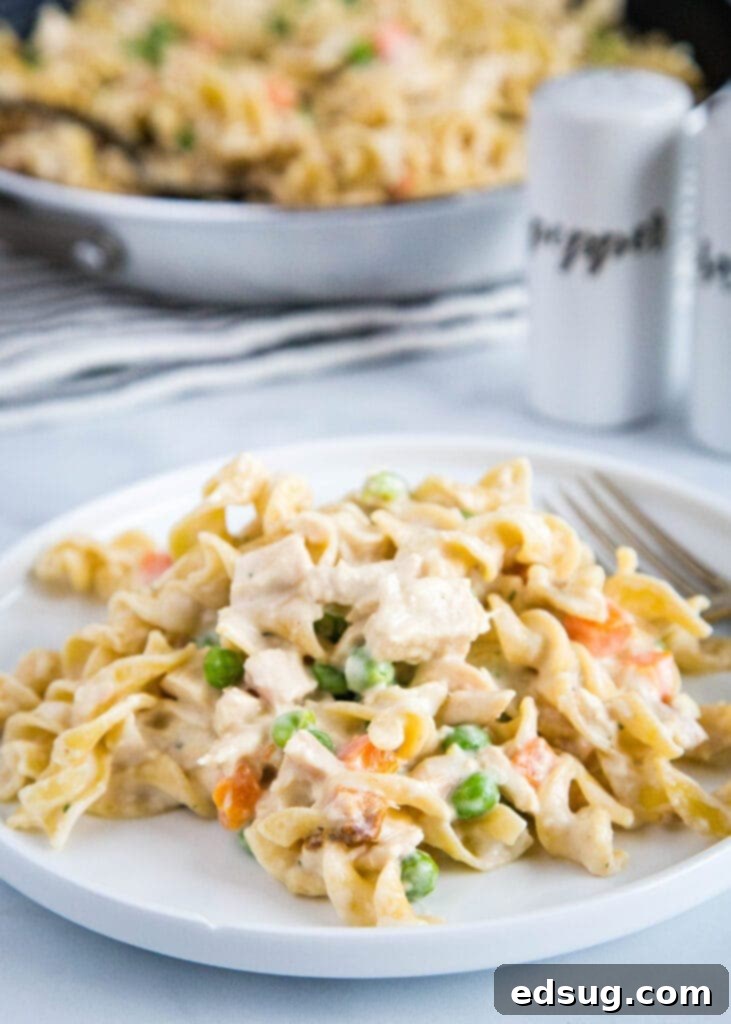 Creamy Chicken Noodle Pot Pie 2 Turn classic chicken pot pie into an easy noodle dish!