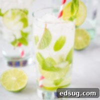 mojito in a glass with straw