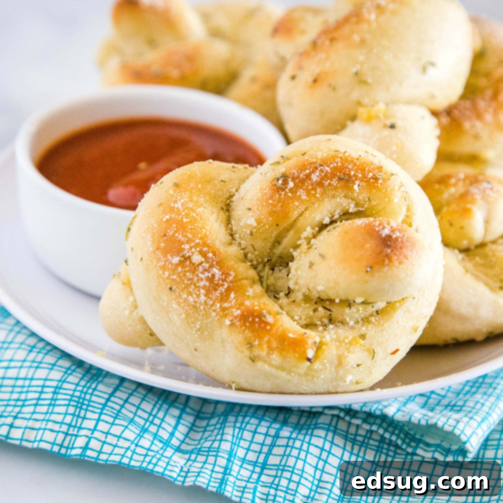 A plate of of garlic knots