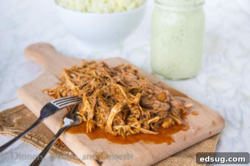 A tempting dish of Cafe Rio Pork, slow-cooked to perfection and ready to be served.