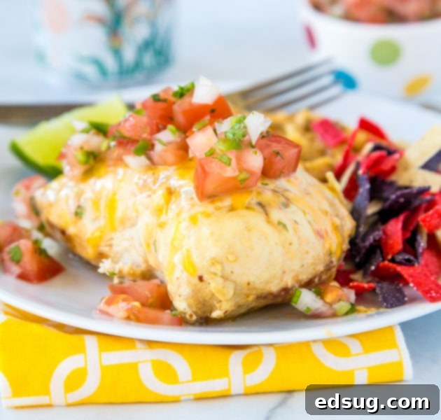 A vibrant plate of Fiesta Lime Chicken, garnished with fresh lime slices and served with a flavorful sauce.