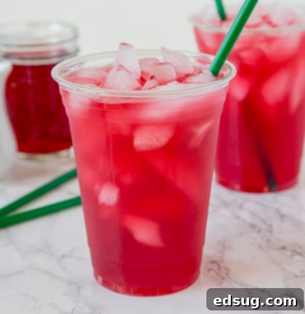 A refreshing close-up of a Starbucks Passion Tea Lemonade, vibrant and inviting.