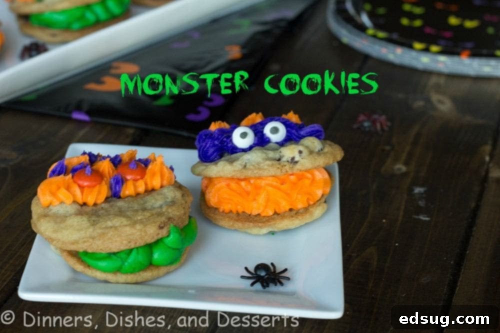 monster cookies on a plate