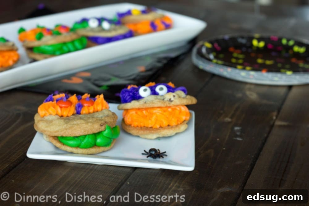 monster cookies on a plate