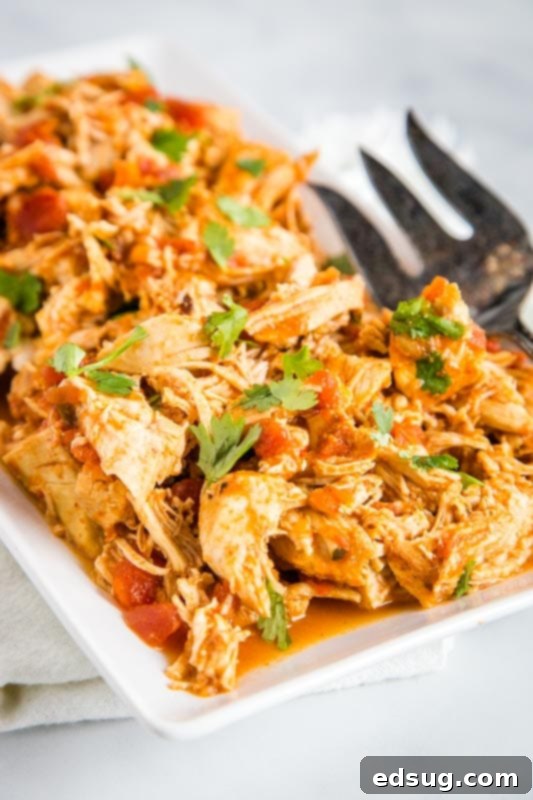 Zesty Instant Pot Salsa Chicken 4 Pressure cooker salsa chicken for tacos, burritos, salads, quesadillas and more